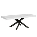 Tavolo Allungabile 180-440x90x77 cm Volantis Premium Bianco Frassino Telaio Antracite 
