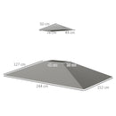 Copertura per Gazebo da Giardino 244x152 cm a 2 Livelli in Poliestere 160gsm Grigio Chiaro   