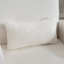 Poltrona Moderna 76x77x95 cm con Spazio Contenitore a Scomparsa e Cuscino Rivestimento in Pile Teddy Crema      
