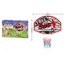 Canestro da Basket  66x44 cm per Bambini a Parete per Esterno con Palla e Gonfiatore Rosso      