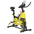 Cyclette Spinning 50x100x101-113 cm con Schermo LCD e Supporto Smartphone  Gialla