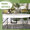 Tavolo Pieghevole per Giardino e Campeggio Ø122x73 cm in Acciaio e HDPE Grigio e Bianco