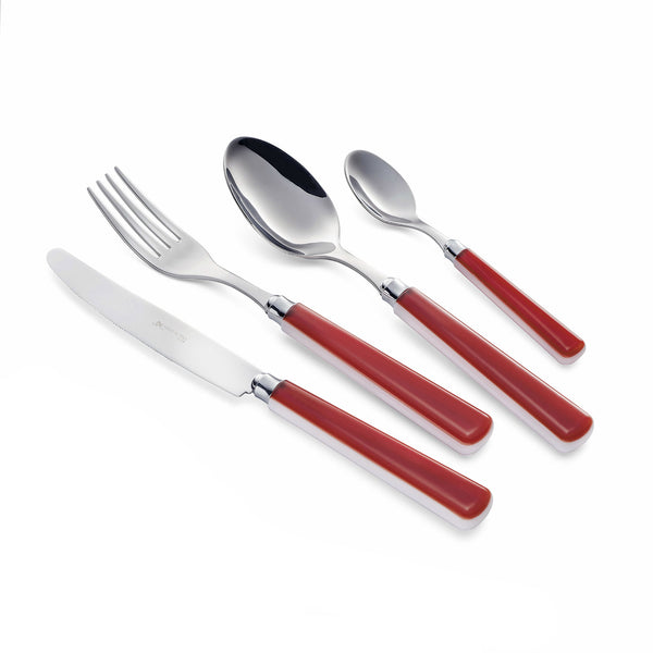 Servizio Set di Posate 24 pezzi in Acciaio Inox Eme Candy Rosso 187 acquista
