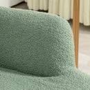 Poltrona Moderna con Schienale Alto 73x68x111 cm in Tessuto Effetto Sherpa Verde e Oro 