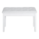 Panca Sgabello Pianoforte con Vano Portaoggetti in Similpelle e Legno 76x36x50 cm Bianco 