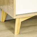 Mobile da Salotto 2 Ripiani e Armadietto a 2 Ante 58x30x93 cm in Truciolato e Legno di Pino