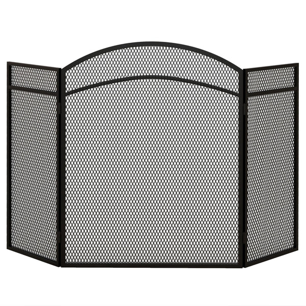 online Parascintille con Antine 96x60cm Pieghevole a 3 Pannelli in Metallo Nero