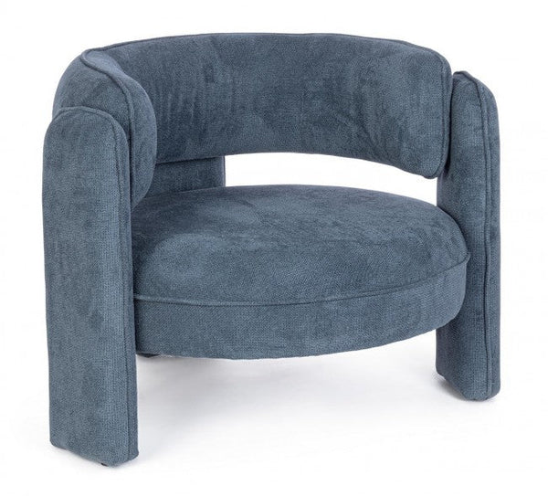 Poltrona Soggiorno 94x88x73 cm Aisha in Tessuto Blu sconto