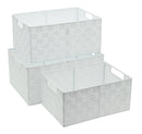 Set 3 Cestini Portatutto con Manici in Polipropilene Bianchi