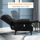 Poltrona Relax Massaggiante in Velluto Nera 