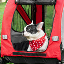 Carrellino Rimorchio per Cani e Animali Domestici 140x72,5x107,5 cm in Acciaio e Tessuto Oxford Rosso