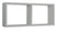 Mensola Rettangolare 2 Scomparti da Parete 70x30x15,5 cm in Fibra di Legno Morgana Grigio Sasso