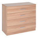 Cassettiera con 4 Cassetti in Legno 72x33.5x67 cm 