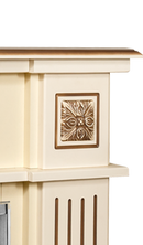 Camino Elettrico da Pavimento 92,9x120x28 cm Effetto Fiamma 1500W Miracle & Zakinthos Avorio