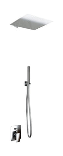 Kit Doccia Soffione Doccino e Miscelatore in Acciaio Inox 30x30 cm da Parete Square