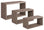 Set 3 Mensole da Parete Rettangolare in Fibra di Legno Trittico Marrone Talpa