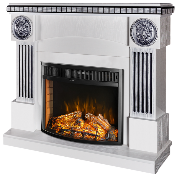 Camino Elettrico da Pavimento 105x120x33 cm Effetto Fiamma 1500W Prometeu & Ararat Bianco/nero sconto
