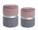 Set 2 Pouf Contenitore Polina Rosa-Grigio in Tessuto effetto Velluto
