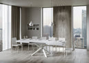Tavolo Allungabile 160-420x90x77 cm Volantis Bianco Frassino Telaio Bianco 