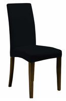 Set 2 Coprisedie con Schienale Elasticizzati in Poliestere Nero 