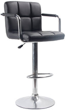 Set 2 Sgabelli con Alzata a Gas e Seduta Girevole in Similpelle Charlotte Nero