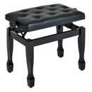 Panca Sgabello Pianoforte con Altezza Regolabile 64x35x45-55 cm in Similpelle e Legno  Nero