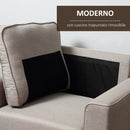 Poltrona 90x72x91 cm in Tessuto Effetto Lino Beige