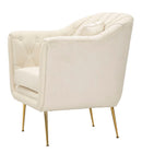 Poltrona Budapest Crema con Cuscino 88x83x91 cm in Compensato e Spugna e Ferro e Poliestere Crema      