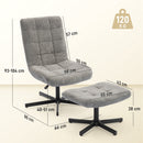 Poltrona Reclinabile su 4 Livelli 66x80x93-104 cm Effetto Velluto con Poggiapiedi Indipendente Grigio      