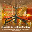 Albero di Natale Innevato Alto 150 cm con 828 Rami e Base in Metallo Verde      