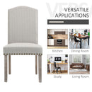 Set 2 Sedie Imbottite 51x64x99,5 cm in Tessuto  Grigio chiaro