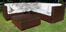 Set da Giardino 2 Divani Poltrona e Tavolino in Polyrattan Morel Dubai Marrone
