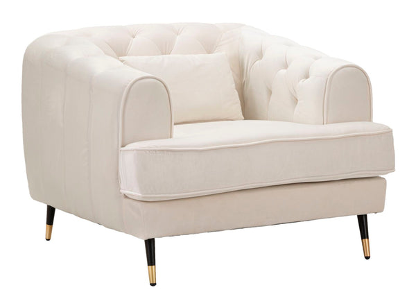 acquista Poltrona Praga 93x71x86 cm in Poliestere Crema/Oro