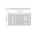 Portaposate per Cassetti 100 cm in Plastica Emuca Optima Grigio 