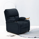 Poltrona Relax Reclinabile Manuale 100x76x94 cmin Microfibra Blu