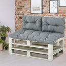 Set 3 Cuscini Seduta e 2 Schienali per Pallet in Poliestere Imbottito Grigio scuro