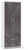 Armadio 2 Ante 2 Cassetti 71x182x41 cm Ossido Bianco/Ossido Nero