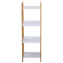 Scaffale Portaoggetti in Legno 32x30x100 cm Naturale e Bianco 