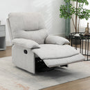 Poltrona Relax Reclinabile 150° con Poggiapiedi 89x98x101 cm in Tessuto Effetto Lino Grigio Chiaro 