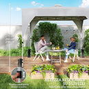 Gazebo Pieghevole 296x296x270 cm con Prese d'Aria Sacchi di Sabbia e Borsa in Tessuto Oxford e Metallo Grigio Scuro      