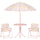 Set da Giardino per Bambini 2-5 Anni con Tavolino 2 Sedie e un Ombrellone Rosa