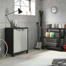 Armadio 2 Ripiani 80x44x100 cm Keter Titan Basso XL Grigio e Nero
