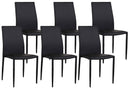 Set 6 Sedie 90x46x44 cm in Similpelle da Interno Nero