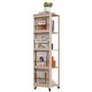 Libreria 4 Ripiani 40x40x150 cm con Rotelle in Legno Quercia