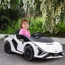 Macchina Elettrica per Bambini 12V con Licenza Lamborghini Sian FKP 37 Bianca