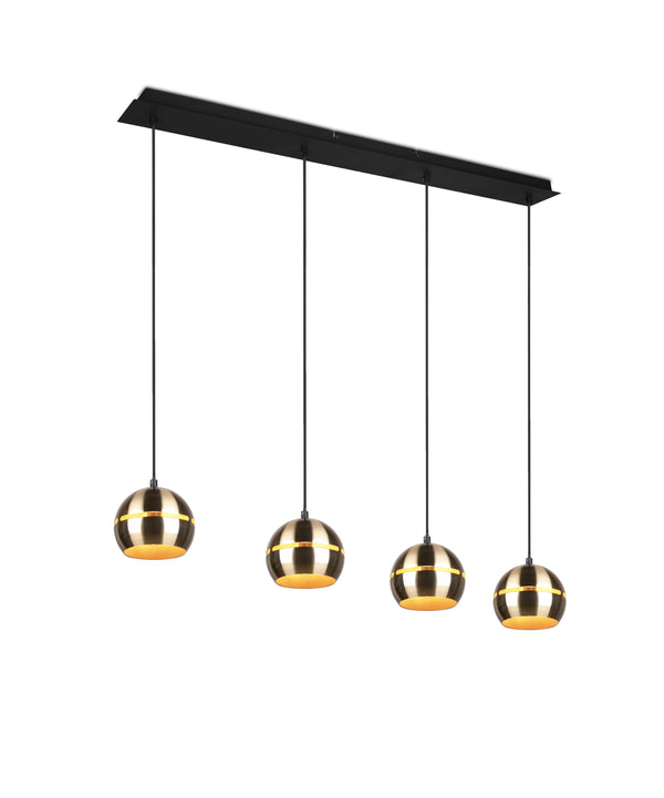 sconto Lampada a Sospensione da Interno E14 in Metallo Ottone Satinato