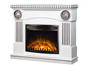 Camino Elettrico da Pavimento 105x120x33 cm Effetto Fiamma 1500W Prometeu & Zakinthos Bianco/nero