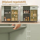 Mobile da Cucina 96,5x38x87 cm con Cassetto Armadietto e Ripiano Regolabile in MDF Verde Chiaro      