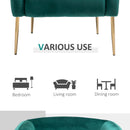 Poltrona Imbottita 75x74x76 cm in Tessuto Vellutato  Verde