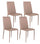 Set 4 Sedie 40x42xH96 cm in Similpelle Cleo Tortora
